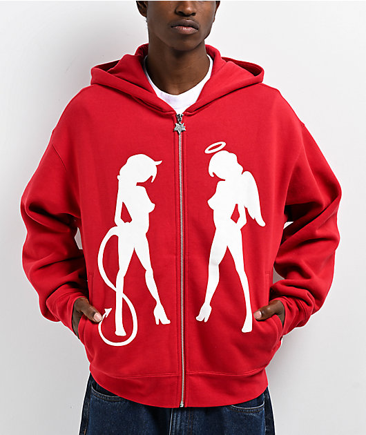 Salem7 Duality Red Zip Hoodie | Zumiez
