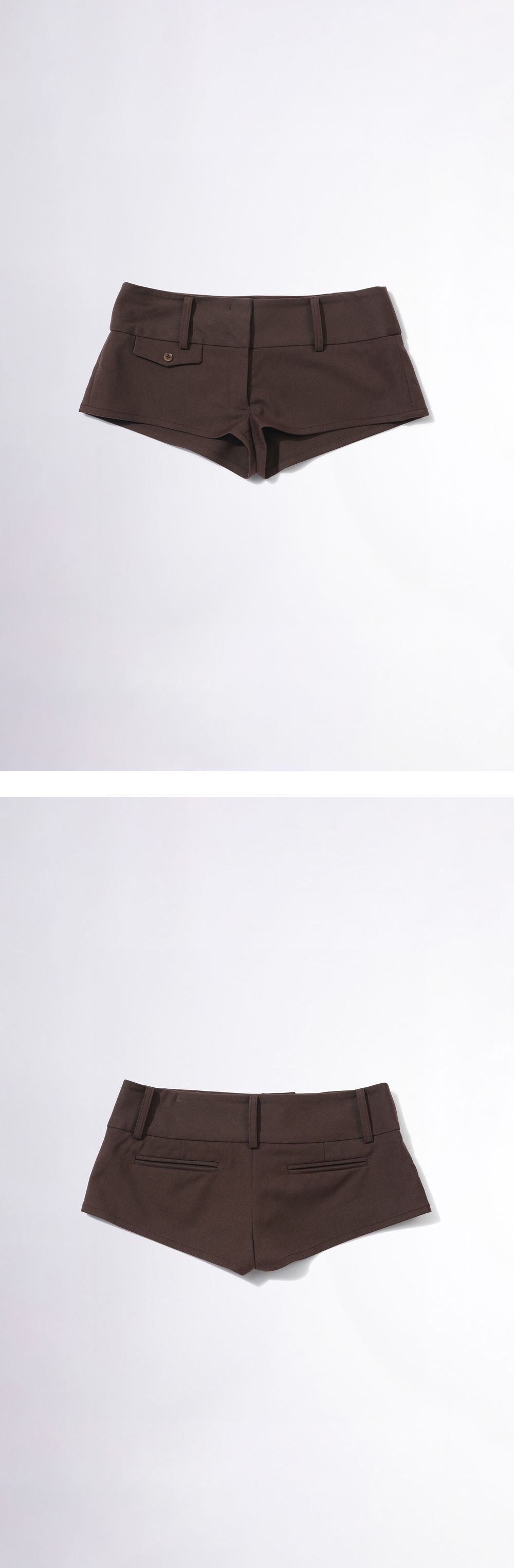 MUSINSA | SCULPTOR Tailored Micro Shorts Brown