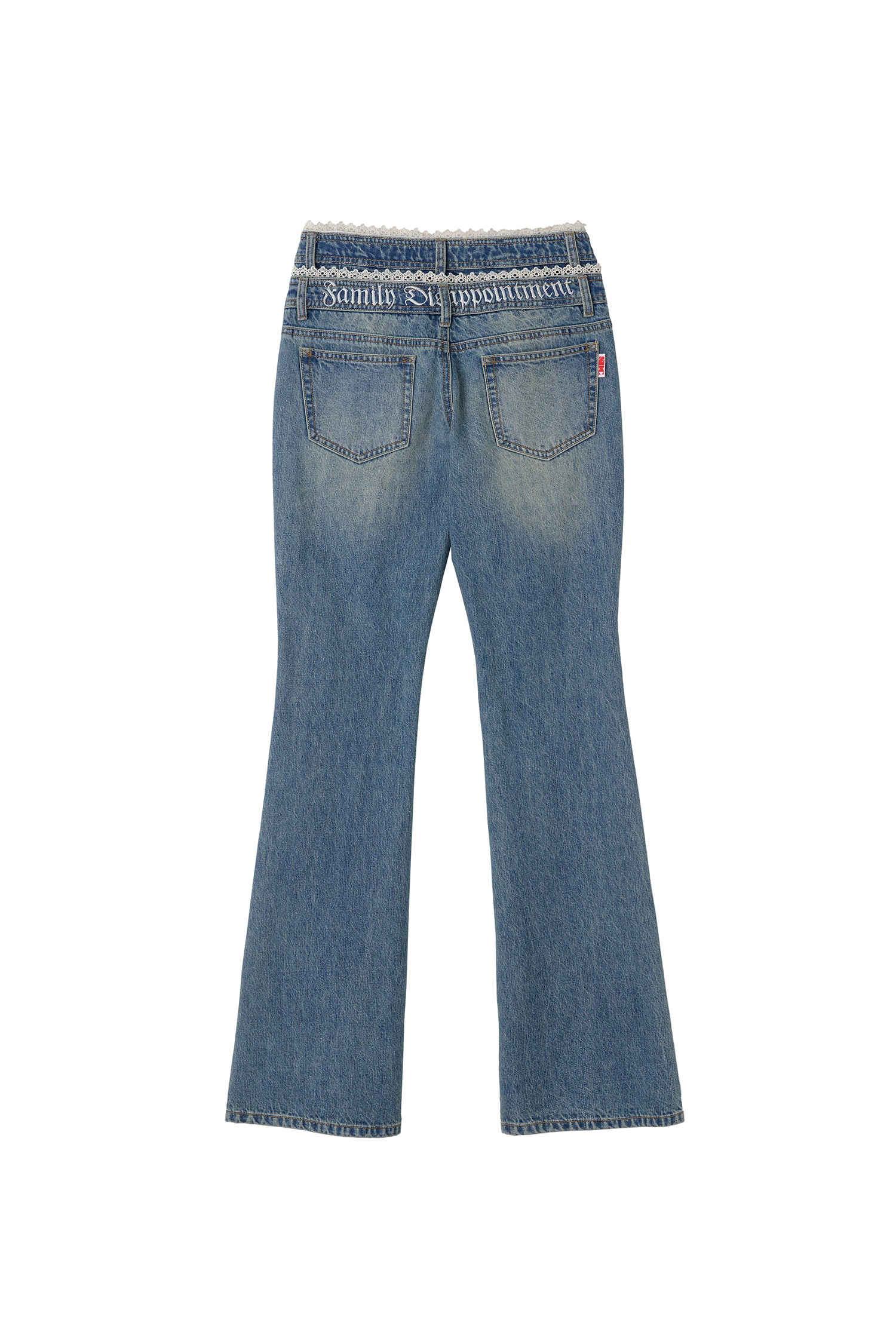 Double Waist Boots Cut Denim Mid Blue – SCULPTOR JAPAN