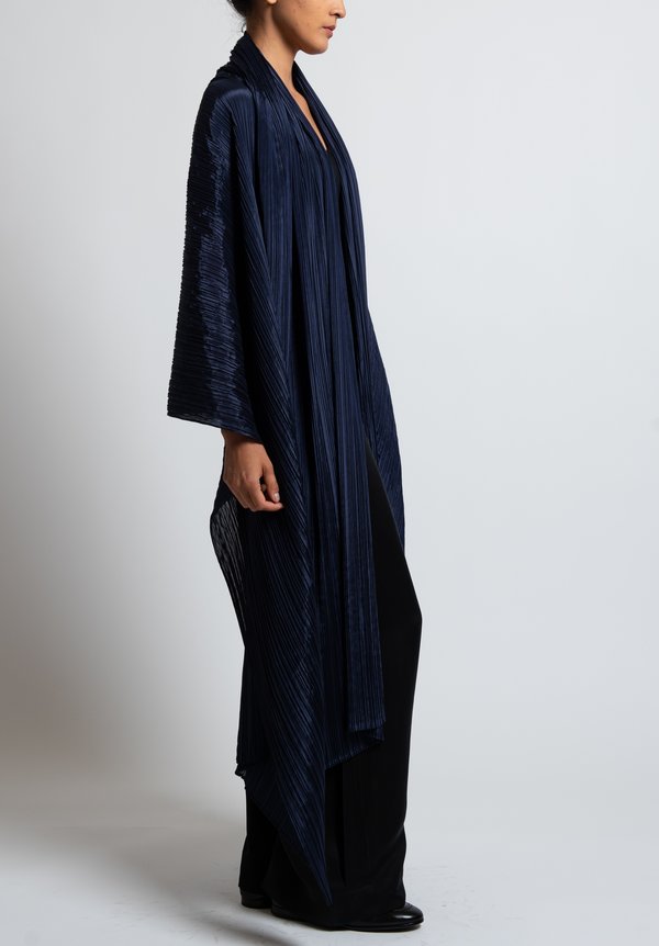 Issey Miyake Pleats Please Madame-T Wrap Tunic in Navy | Santa Fe