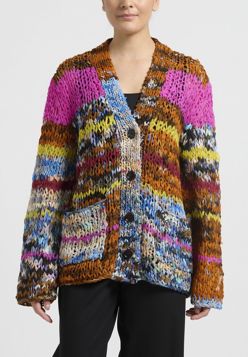 Dries Van Noten ''Jezebel'' Cardigan in Rust Multicolor | Santa Fe