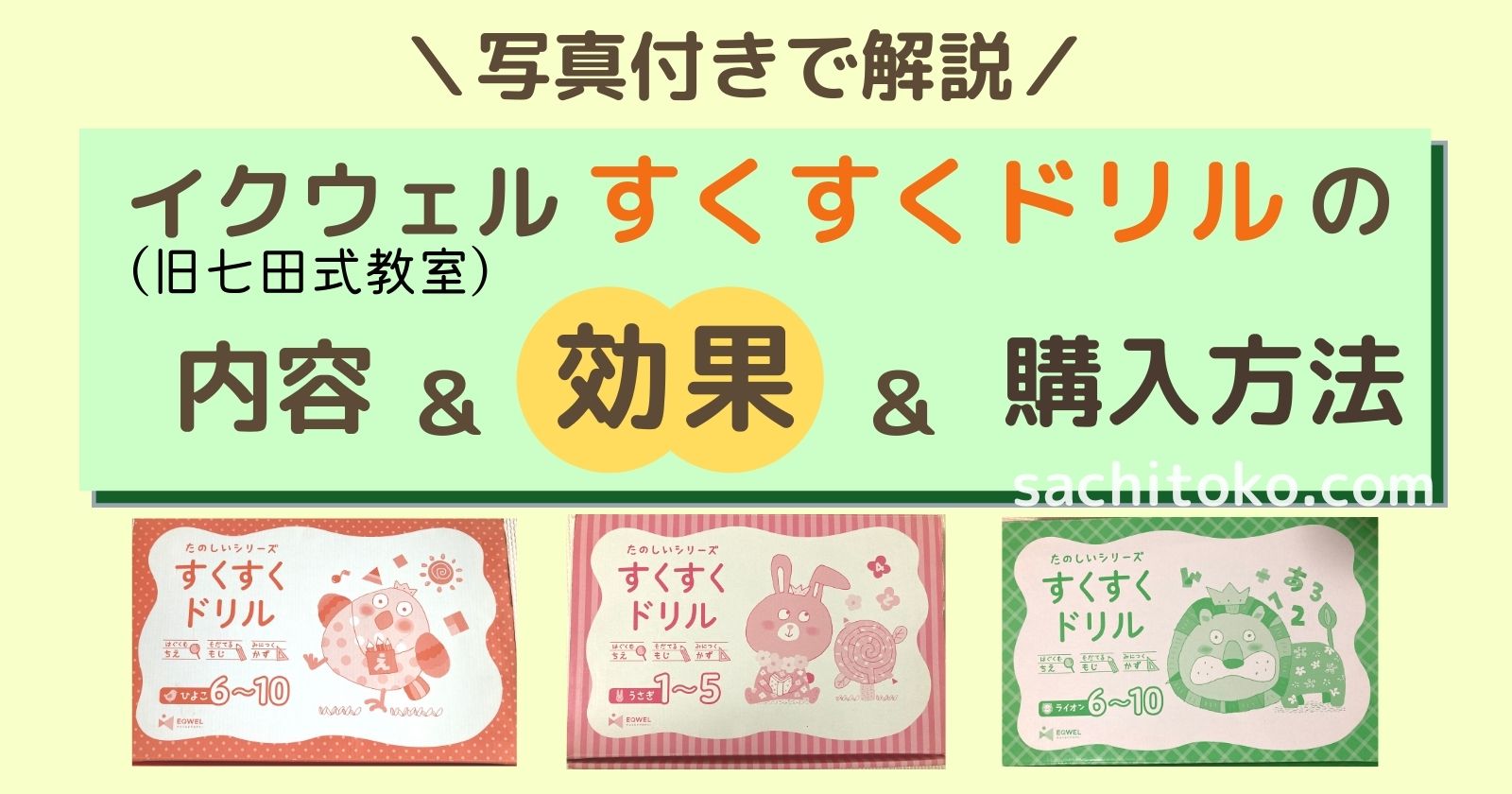 写真付き】すくすくドリルの効果は絶大！内容や購入方法も徹底解説