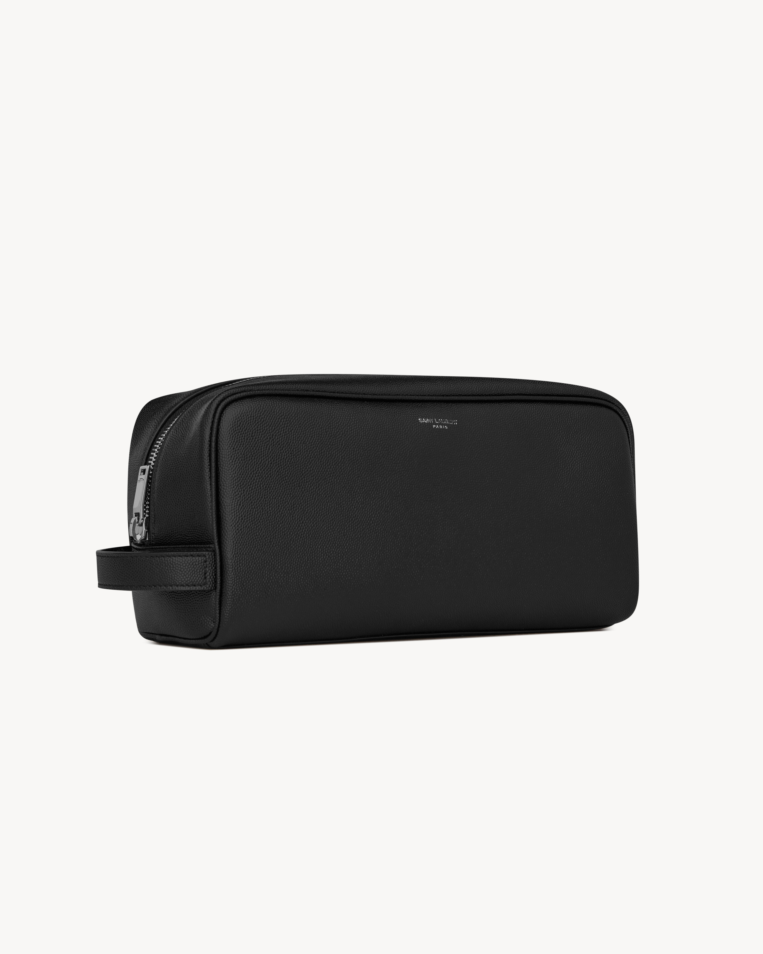 SAINT LAURENT PARIS Grooming case in grain de poudre leather in