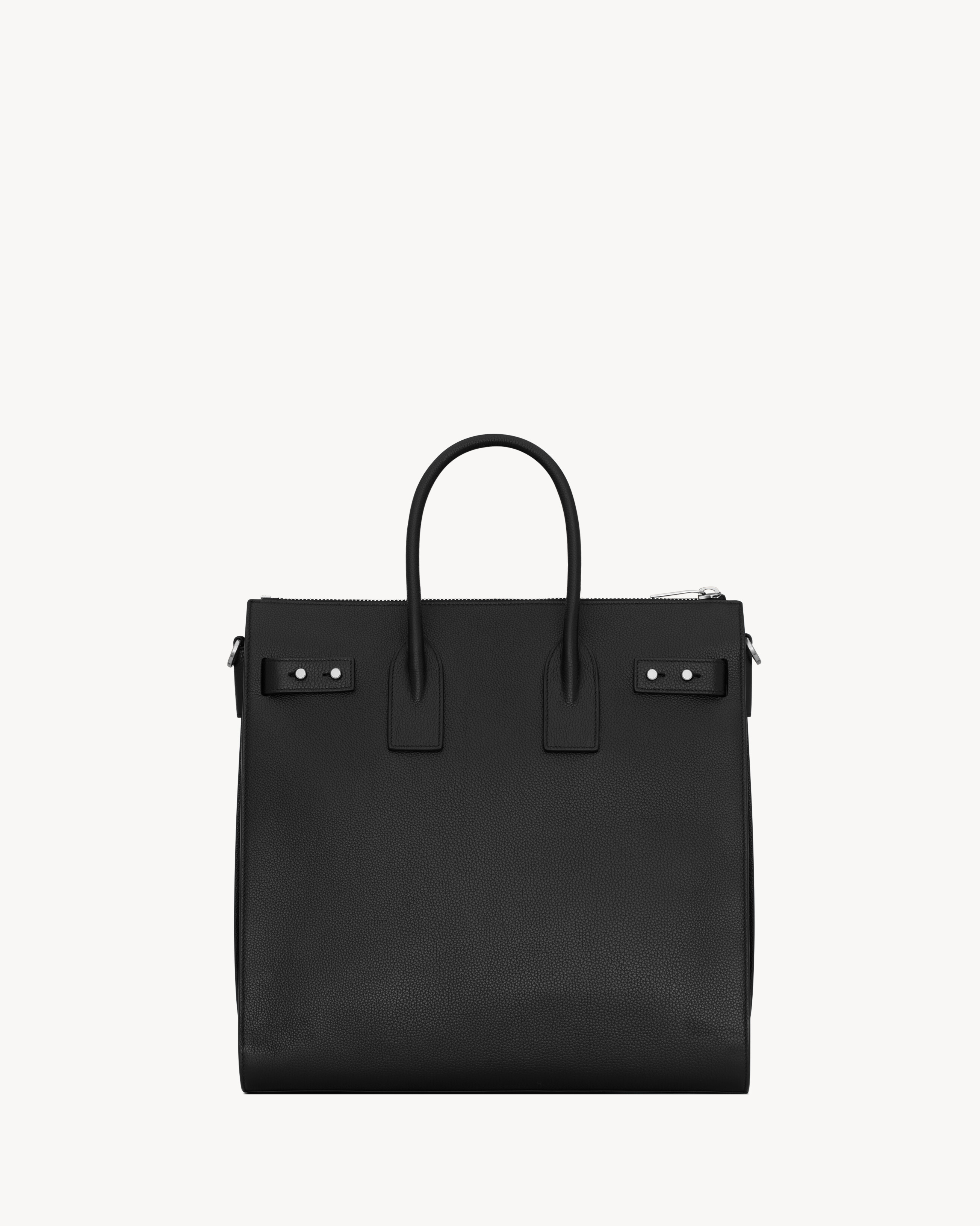 sac de jour north/south in grained leather in Black | Saint