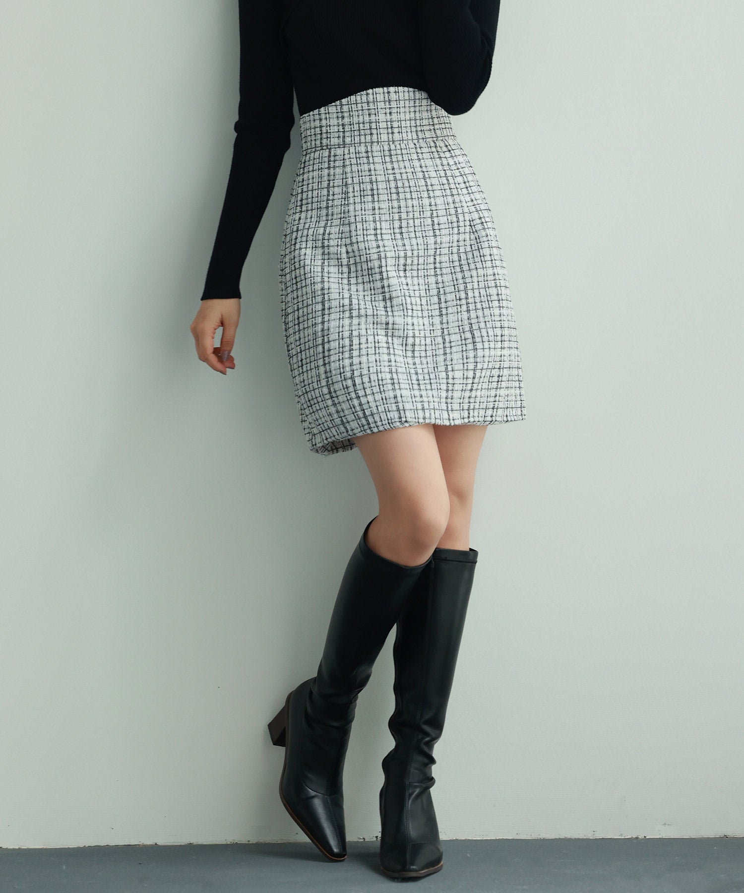 ツイード生地ペチパン付きミニスカートsdp0041 ホワイト – [公式