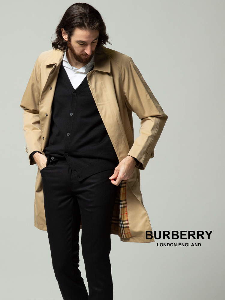 BURBERRY (バーバリー) コットン ステンカラー コート CAMDEN