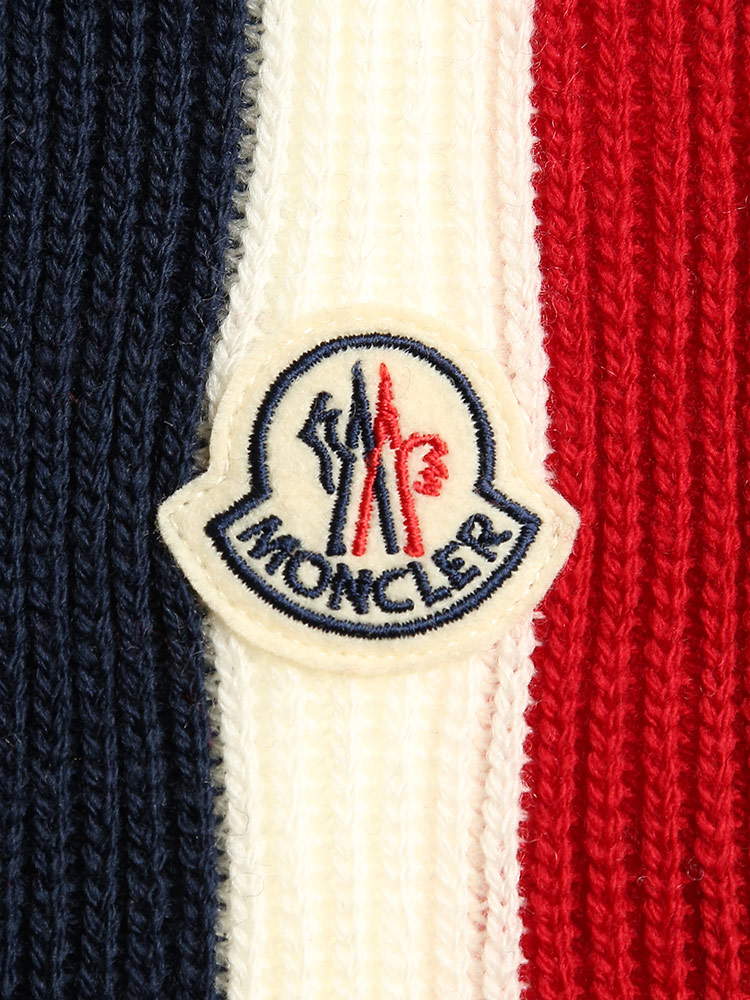 MONCLER モンクレール ウール100％ トリコロール マフラー ブランド