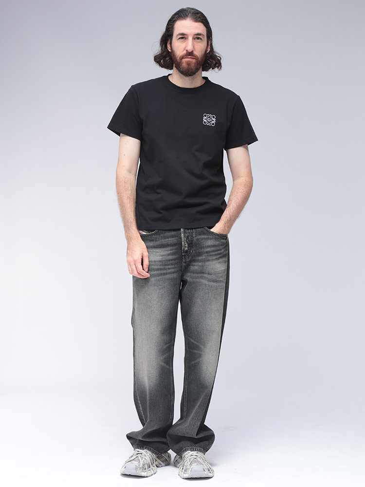 LOEWE (ロエベ) 胸ロゴ 刺繍 クルーネック 半袖 Tシャツ LEH526Y22X75