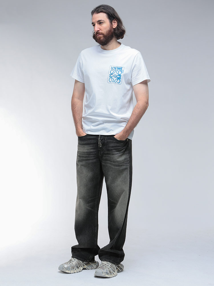 LOEWE (ロエベ) 胸アナグラム刺繍 デザイン 半袖 Tシャツ LEH526Y22X25