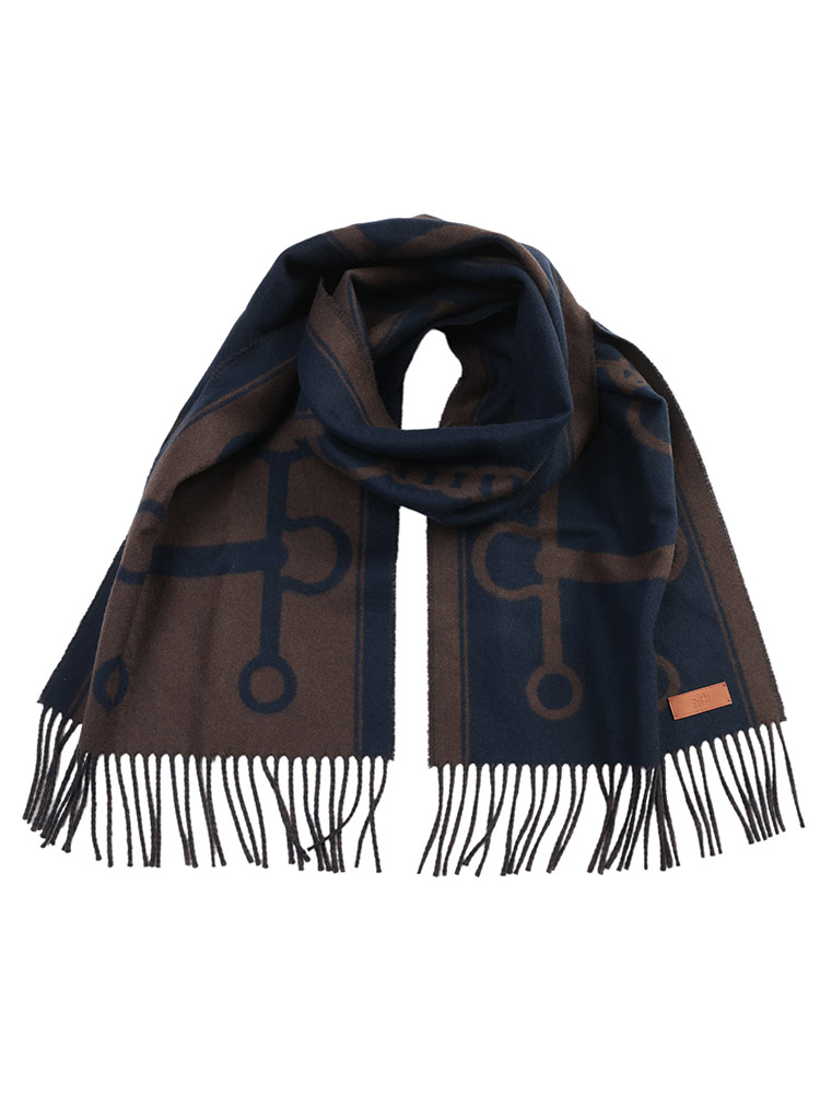 HERMES (エルメス) メンズ マフラー カシミヤ100％ フリンジ モール