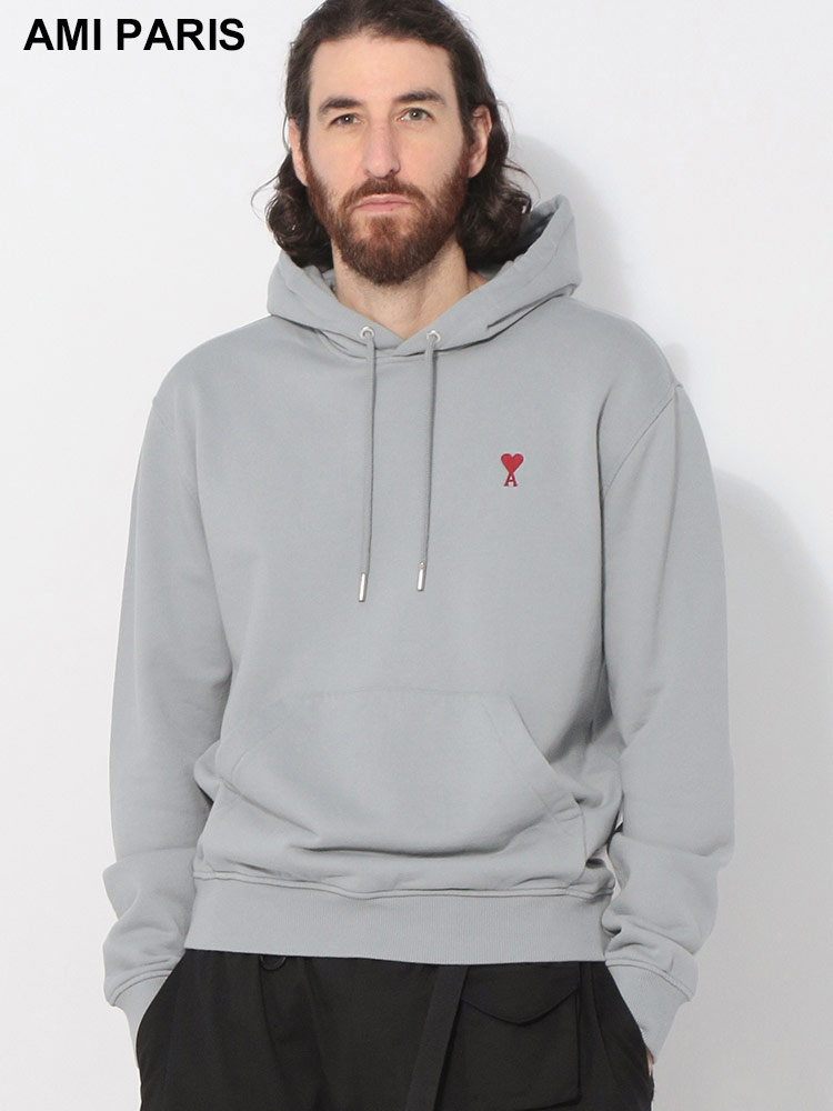 AMI PARIS (アミパリス) ワンポイント刺繍 プルオーバー パーカー