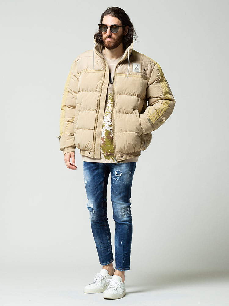 DIESEL ディーゼル 切り替え フルジップ スタンド 中綿 ジャケット