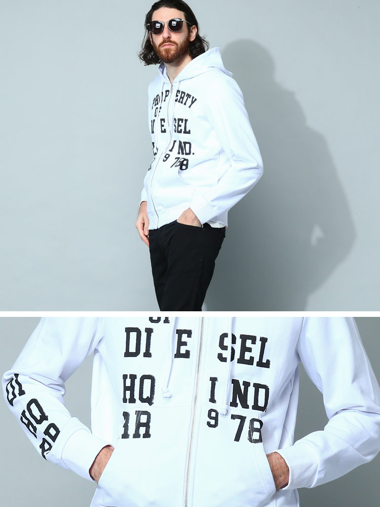 DIESEL (ディーゼル) プリント フルジップ パーカー S-GINN-HOOD-ZIP