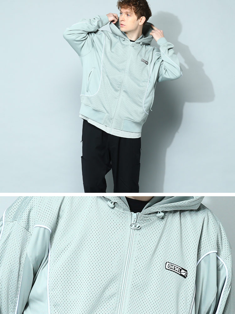 DIESEL (ディーゼル) メッシュ切り替え フルジップ パーカー S-Relax