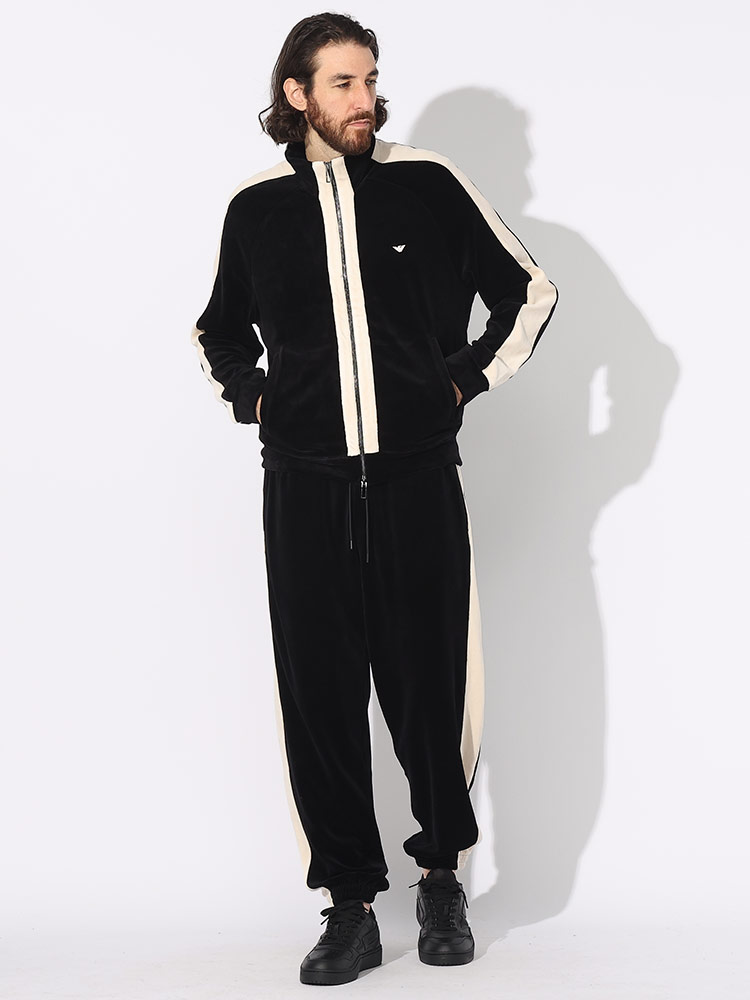 EMPORIO ARMANI (エンポリオアルマーニ) サイドライン ベロア パンツ