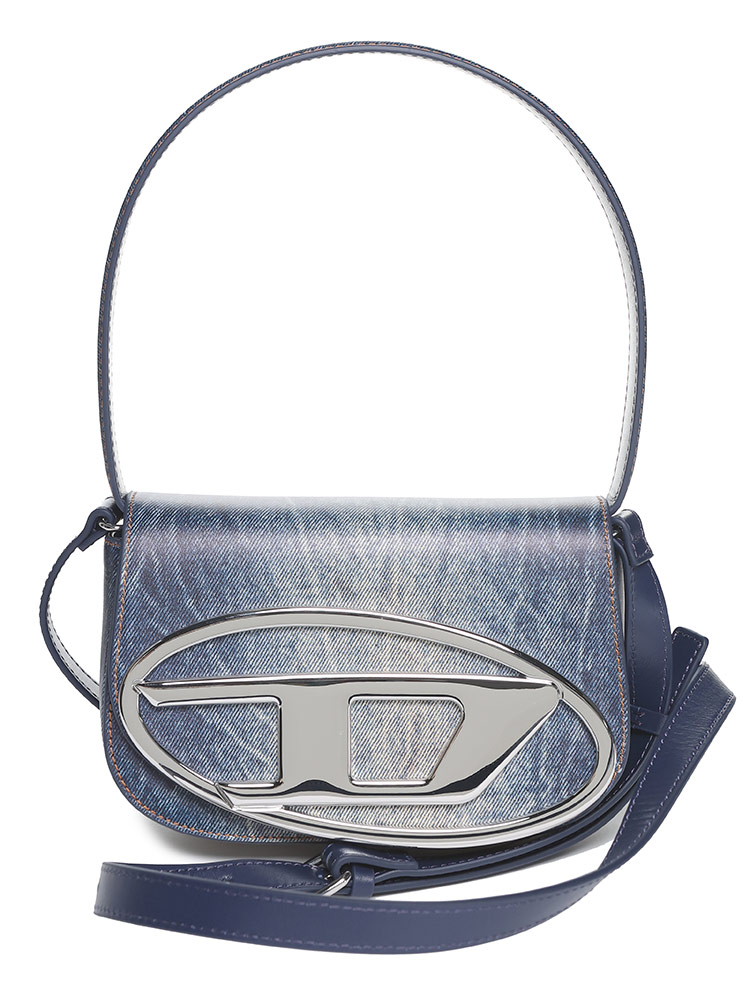 DIESEL (ディーゼル) デニムプリント ロゴ ハンドバッグ 1DR M