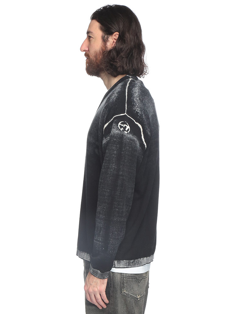 DIESEL (ディーゼル) コットン プリント ニットカーディガン