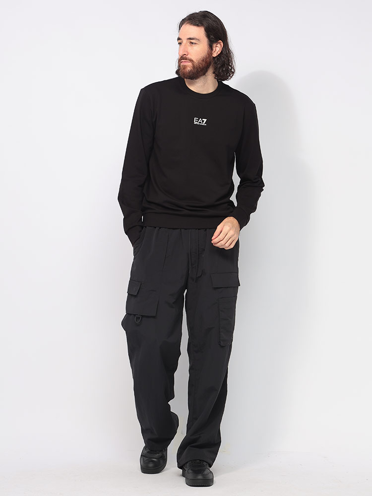 EMPORIO ARMANI (エンポリオアルマーニ) フロントロゴ リブ クルー