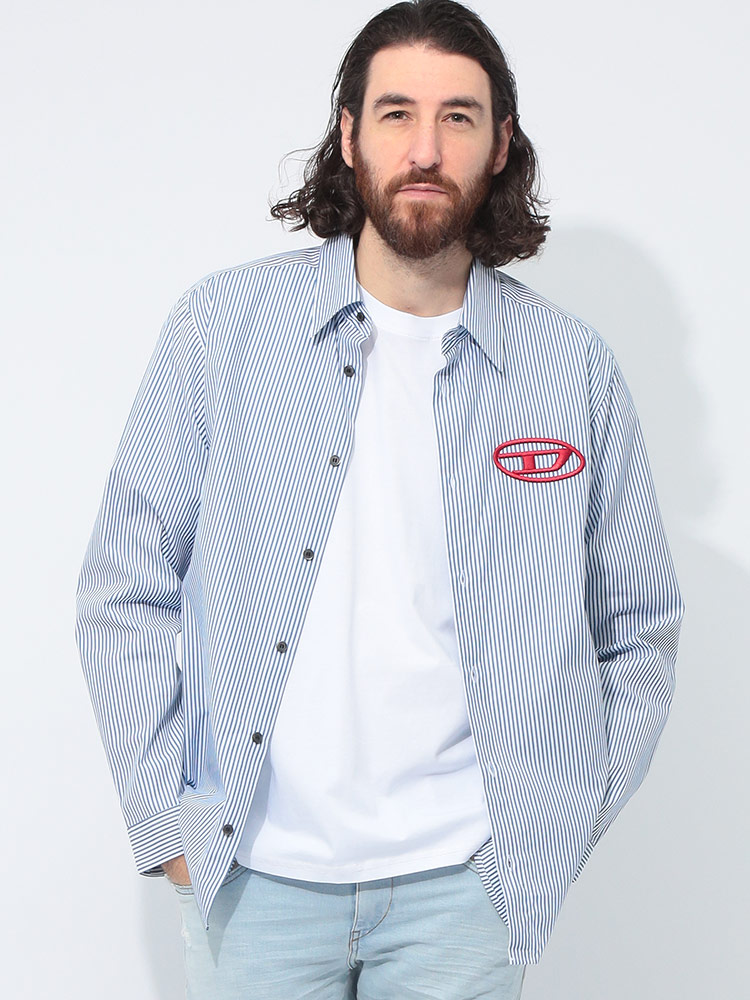 DIESEL (ディーゼル) オーバルDロゴ刺繍 ストライプ柄 レギュラー