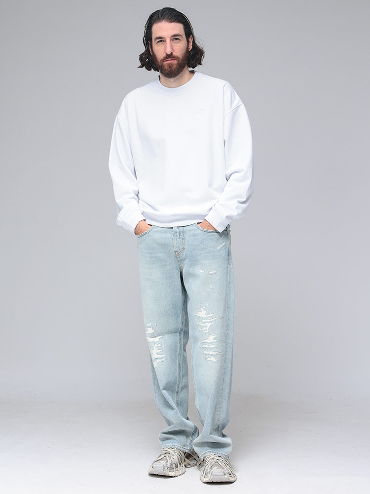 DIESEL (ディーゼル) ダメージ加工 ボタンフライ デニム ジーンズ D