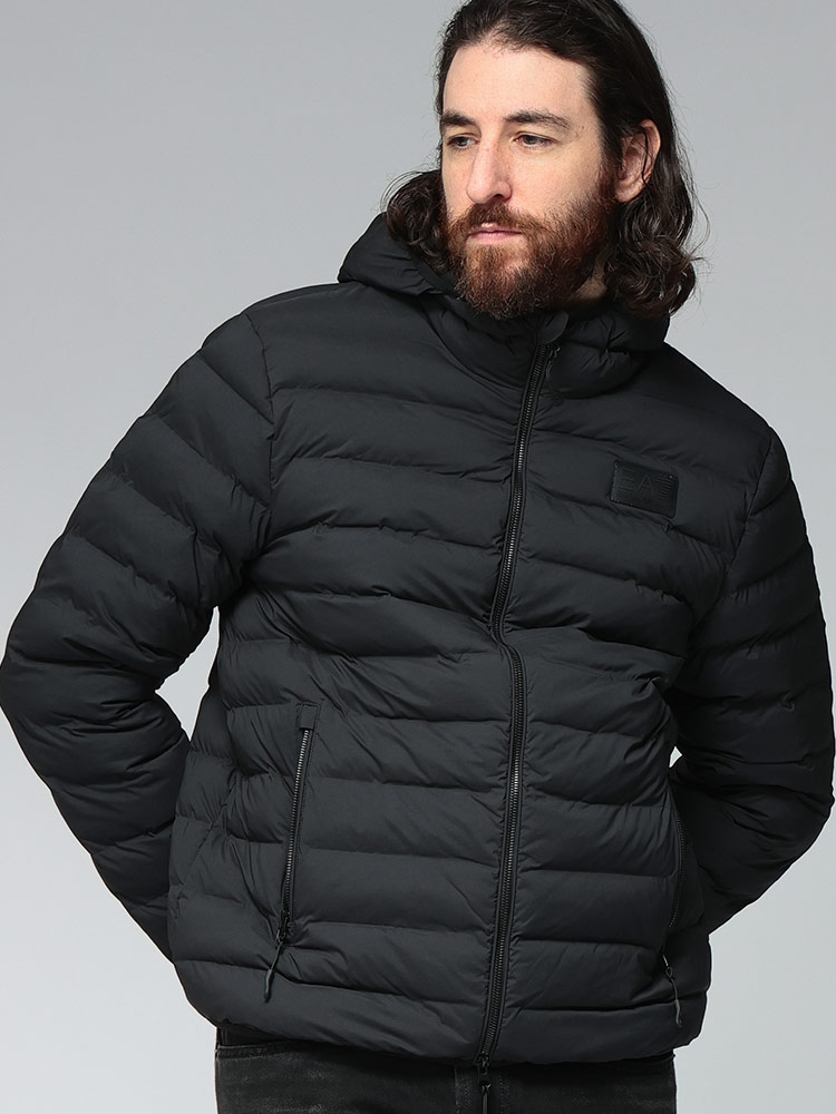 EMPORIO ARMANI (エンポリオアルマーニ) ボックスロゴ フルジップ 中綿