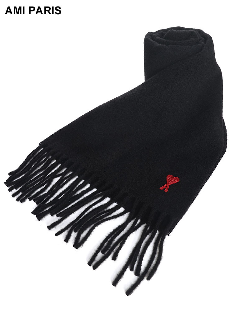 AMI PARIS (アミパリス) AMI DE COEUR フリンジ マフラー AMLUSF405334