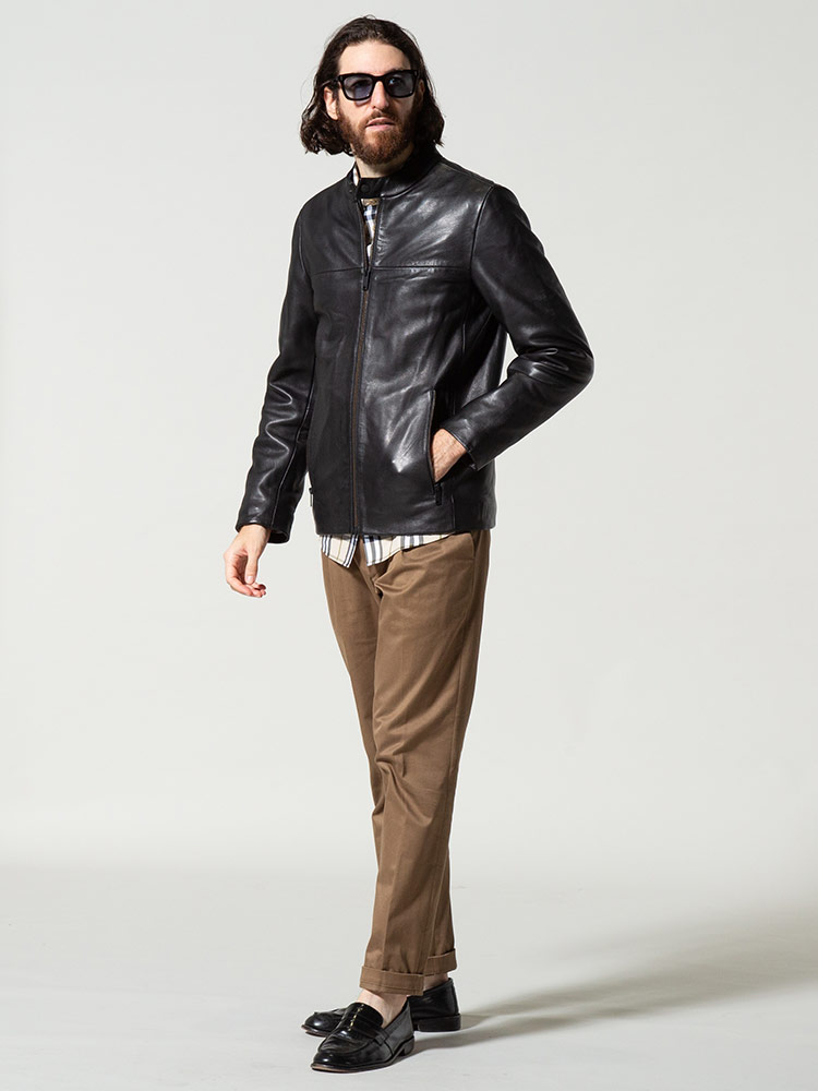 DKNY (ダナキャラン ニューヨーク) レザー フルジップ ライダース