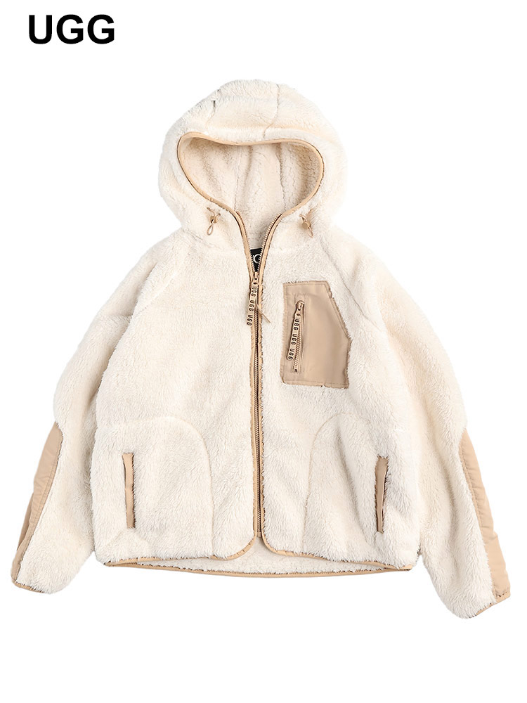 UGG (アグ) フード フルジップ ボアパーカー UGGL1144508 レディース