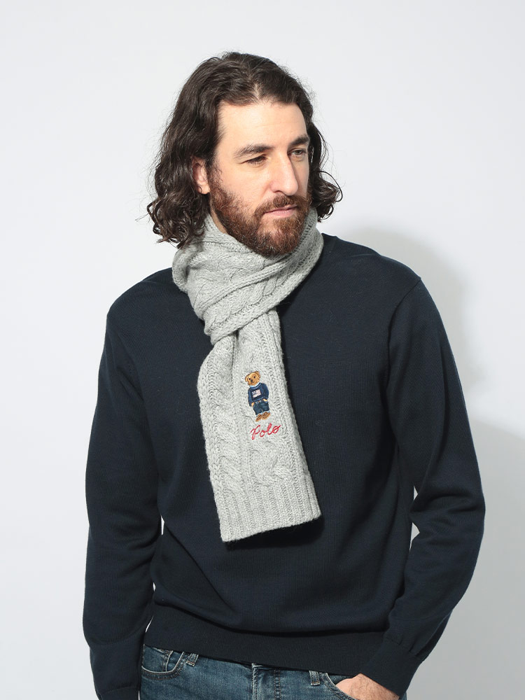 POLO RALPH LAUREN (ポロラルフローレン) ベア刺繍 ニット マフラー