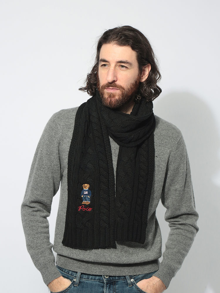 POLO RALPH LAUREN (ポロラルフローレン) ベア刺繍 ニット マフラー