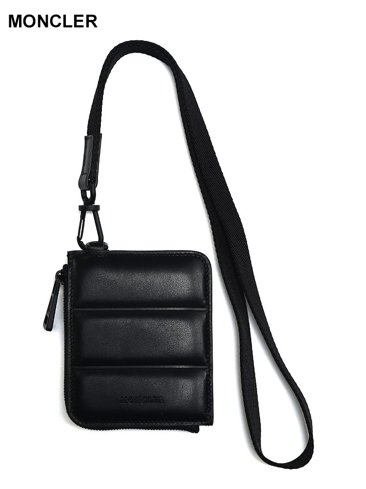 MONCLER モンクレール ミニ財布 ケース ブラック ストラップ付き