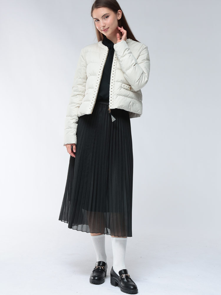 MONCLER (モンクレール) ノーカラー フルジップ ダウンジャケット