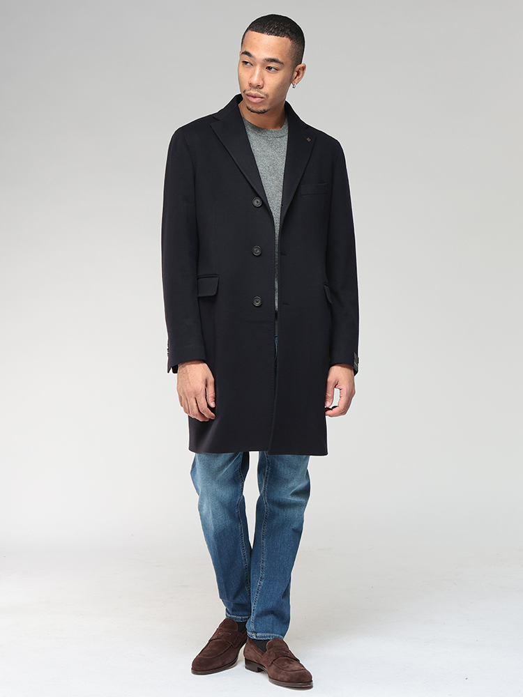 TAGLIATORE (タリアトーレ) カシミヤ混 シングル 3つボタン ミドル丈