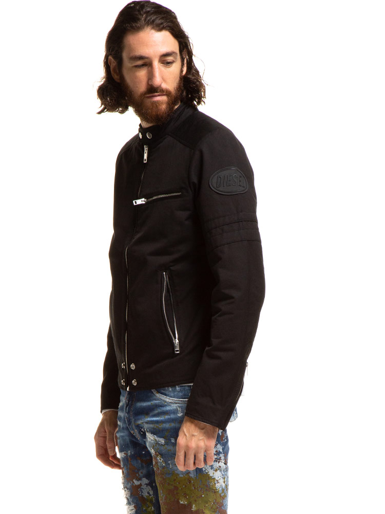 DIESEL (ディーゼル) コットン フルジップ ライダースジャケット