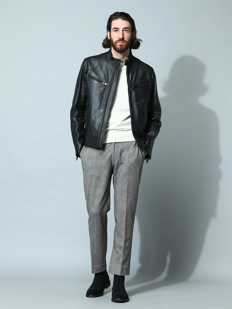 HUGO BOSS (ヒューゴボス) ラムレザー フルジップ ライダース