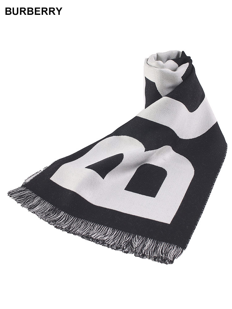 BURBERRY (バーバリー) ロゴ ウール ジャカードスカーフ BBL8054214