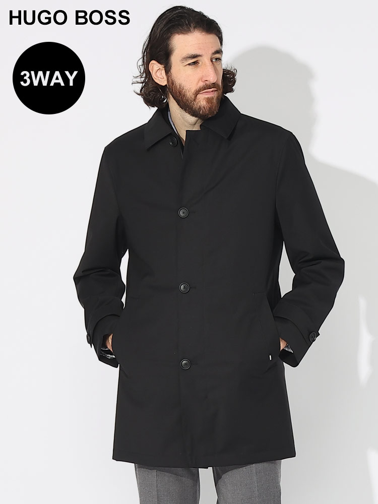HUGO BOSS (ヒューゴボス) 3WAY ストレッチ 中綿ライナー ハーフコート