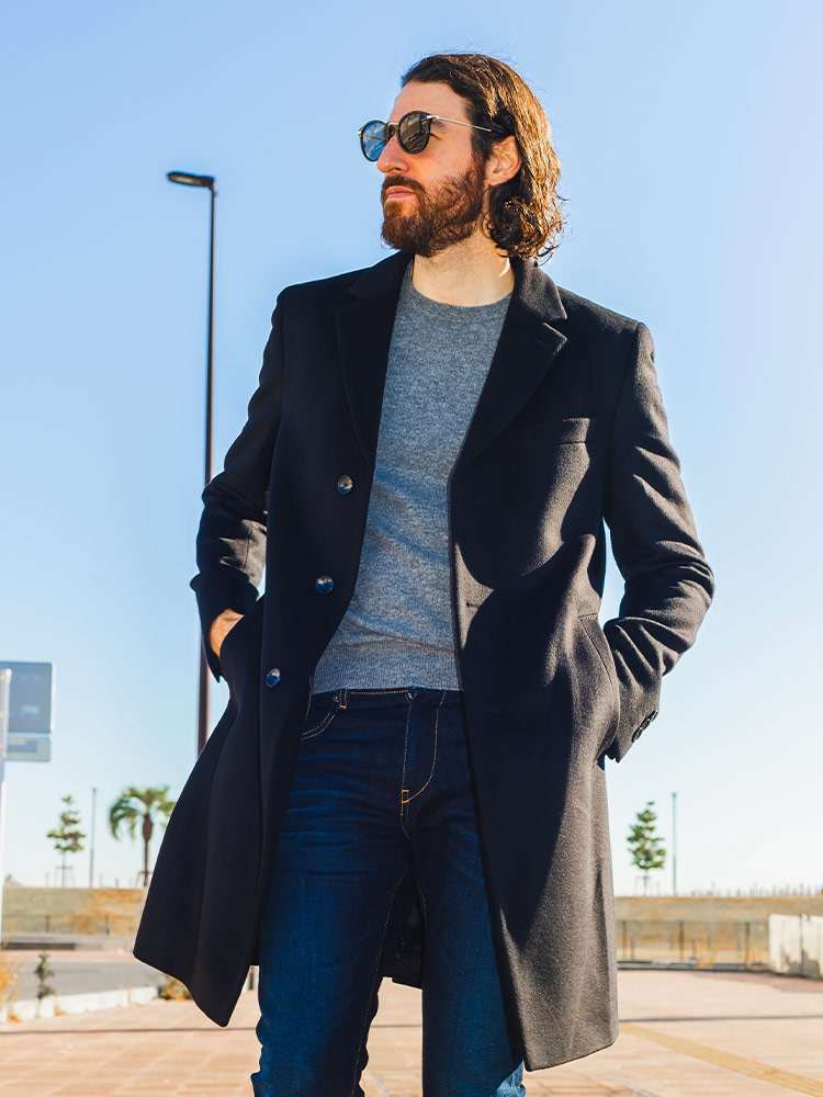 HUGO BOSS (ヒューゴボス) カシミヤ混 シングル チェスターコート