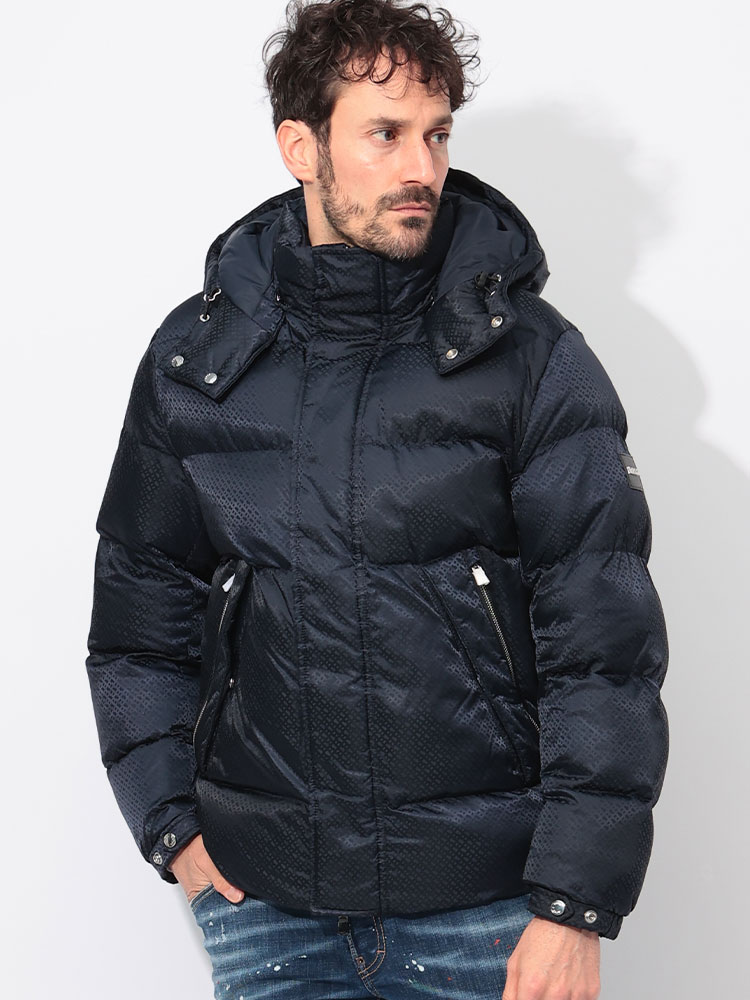 HUGO BOSS (ヒューゴボス) フード着脱 撥水 モノグラム柄 ダブル