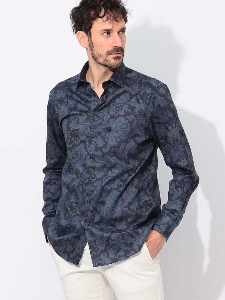 ETRO (エトロ) 綿100％ ペイズリー柄 長袖 シャツ ETMRIB0001SA5F2