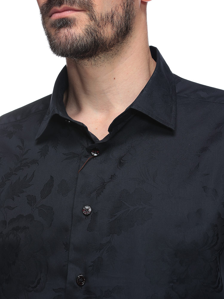 ETRO (エトロ) 綿100％ フラワージャガード 長袖 シャツ