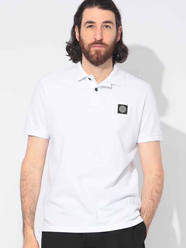 STONE ISLAND (ストーンアイランド) ロゴパッチ 半袖 ポロシャツ