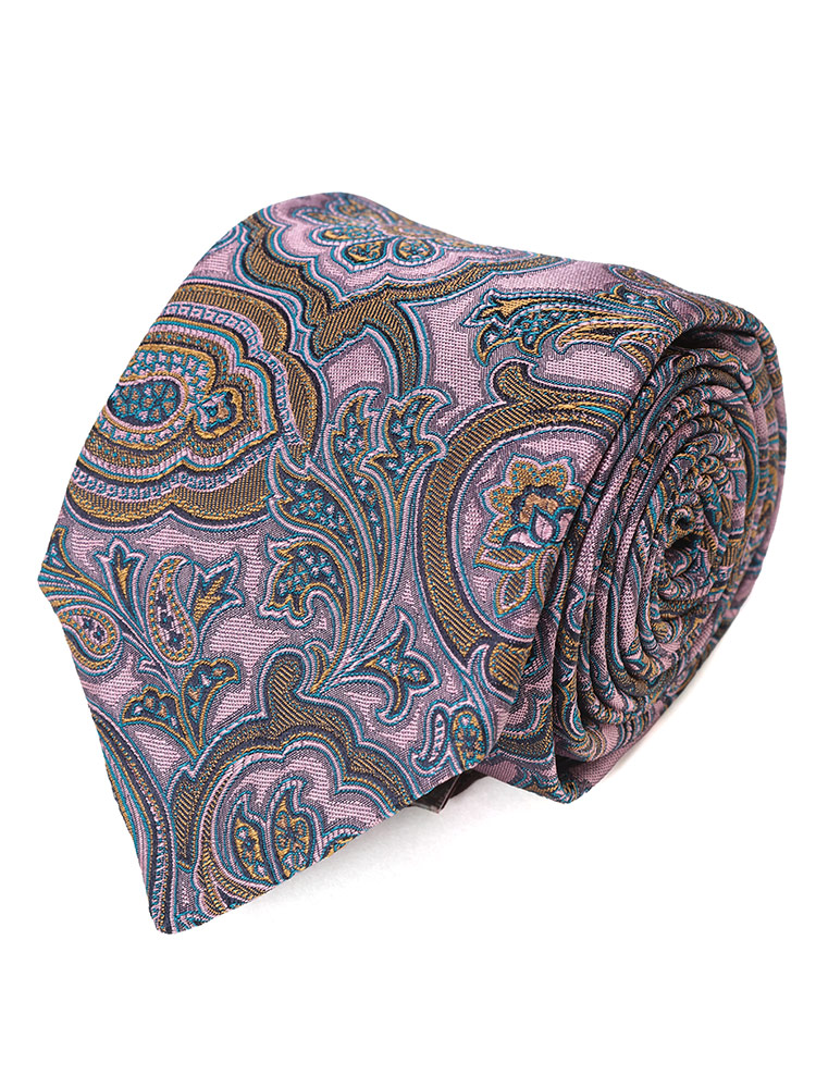 ETRO (エトロ) シルク100％ フラワー＆ペイズリー柄 ネクタイ