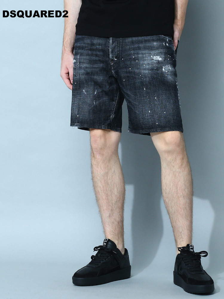 DSQUARED2 ディースクエアード ダメージ ボタンフライ デニム ショート