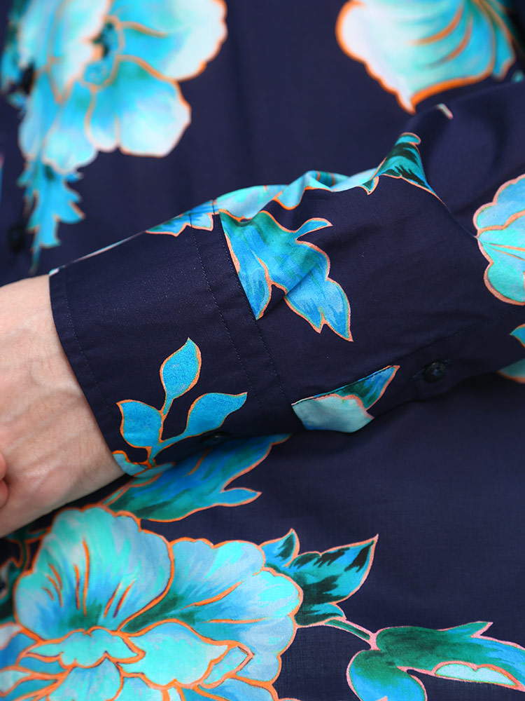 ETRO エトロ メンズ 綿100％ 花柄 長袖 シャツ 柄シャツ ブランド