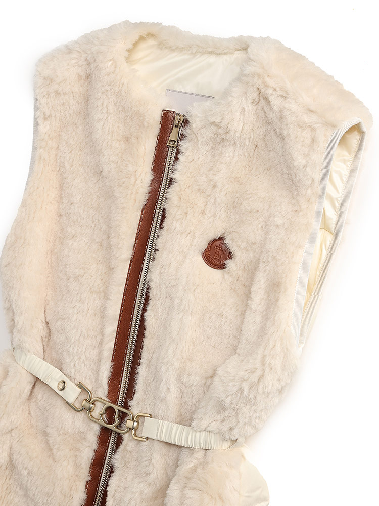 MONCLER (モンクレール) 切り替え ベルト付き ロング ダウンベスト