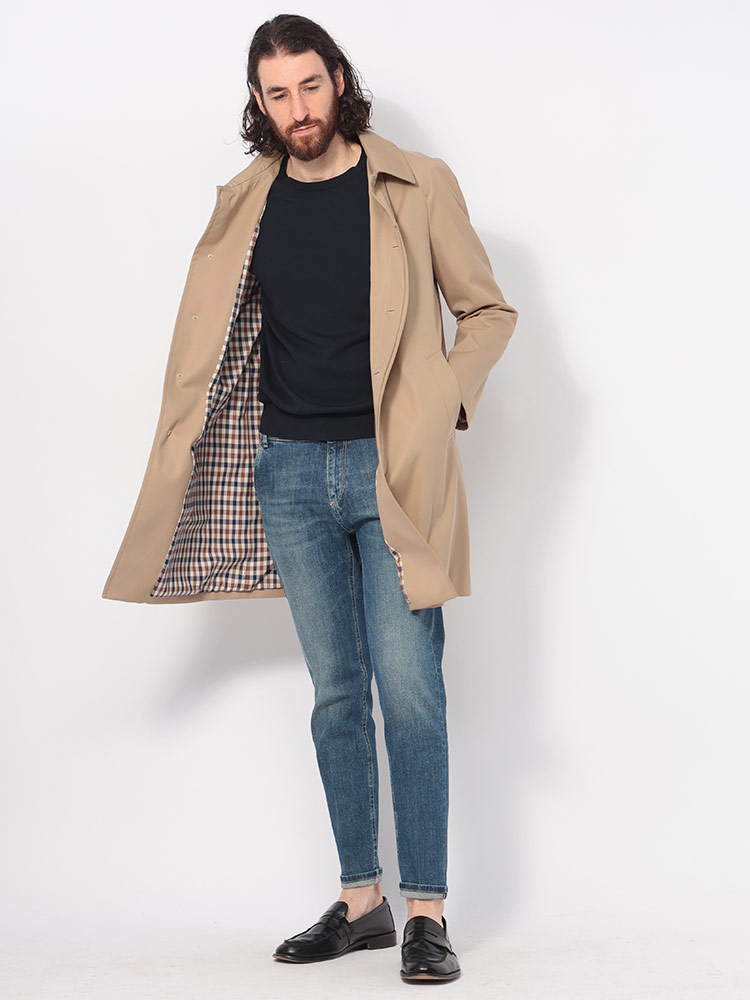 Aquascutum (アクアスキュータム) 総裏チェック シングルボタン ステン