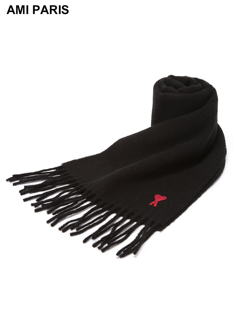 AMI PARIS (アミパリス ) ウール フリンジスカーフ マフラー Ami de