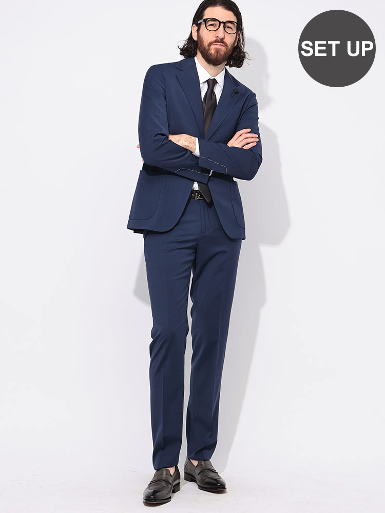 LARDINI (ラルディーニ) ストレッチウール シングル ノータック スーツ