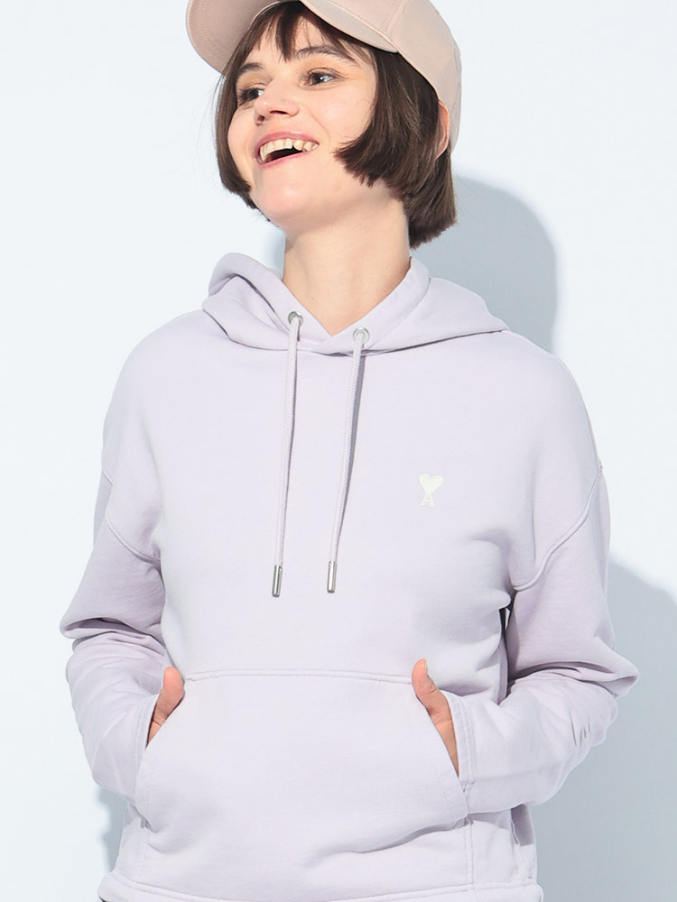 AMI PARIS (アミパリス) ワンポイント 裾コード プルオーバー パーカー